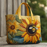 Prošívaná květinová taška Bee Sunflower