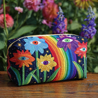 Boho Stylová Prošívaná Kosmetická Taška s Houbovým Vzorem