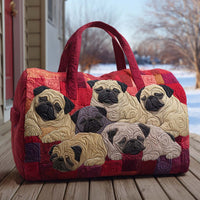 Snuggle Pug Prošívaná Kabelka přes Rameno