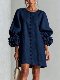 Amelia | Mini Dress with Rosette Cuffs