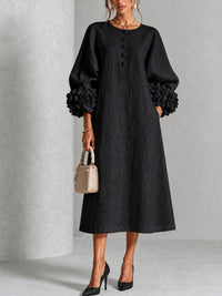 Adriana | Midi Dress with Floral Cuffs