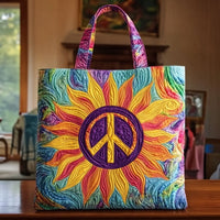 Radiant Peace Sunflower Quilted Pouch